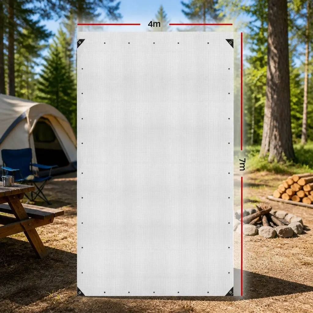 Clear Poly Tarp 4x7m Heavy Duty Waterproof UV Resistant Outdoor Camping Cover