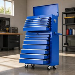 Blue Steel Tool Storage Trolley Cabinet for Your Workshop