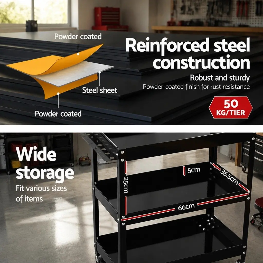 3-Tier Tool Trolley