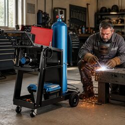 Welding Trolley Cart Heavy-Duty MIG TIG ARC Plasma Cutter Storage Black Mobile