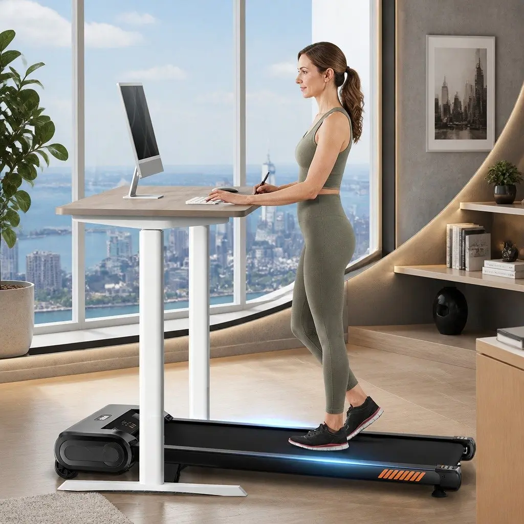 Automatic Incline Walking Pad Treadmill 2.5HP 6 Levels Adjustable Incline Bluetooth Connectivity