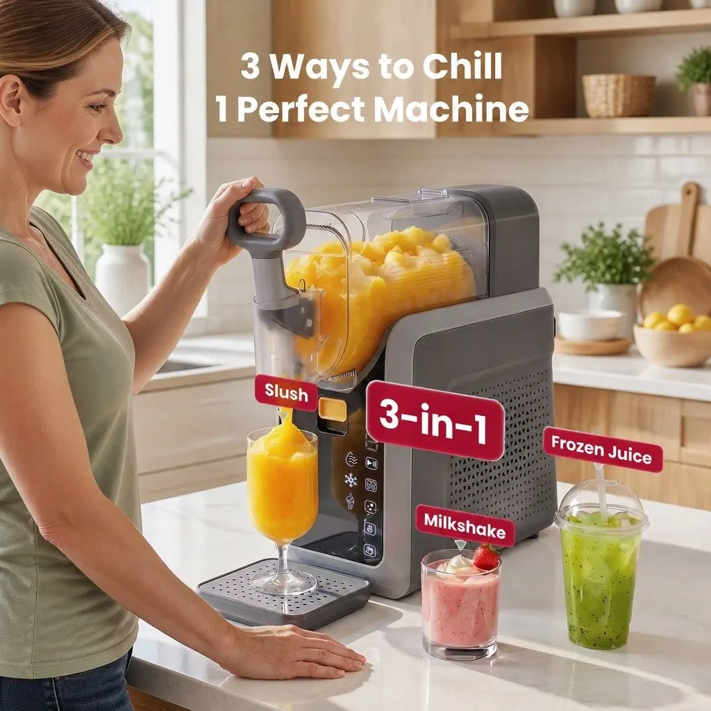 Slushie Machine 2L Touchscreen Frozen Drink Maker with Compressor Cooling System for Home BBQ
