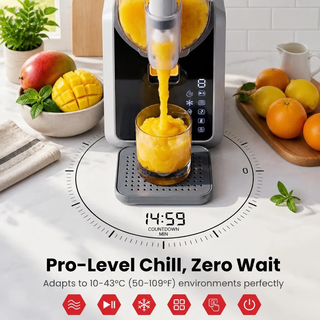 Slushie Machine 2L Touchscreen Frozen Drink Maker with Compressor Cooling System for Home BBQ