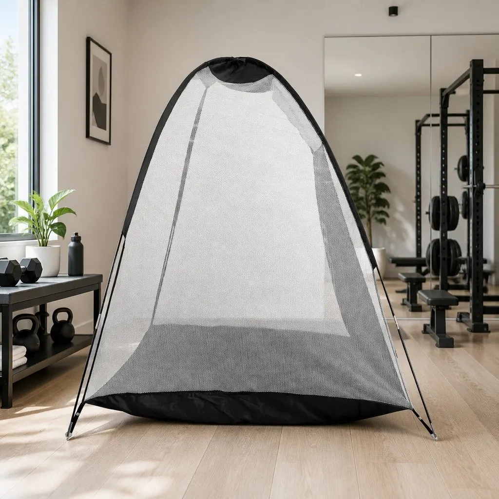 Golf Practice Net Training Mat Set Portable Indoor Outdoor with Bullseye Target Non-Slip Base and Carry Bag