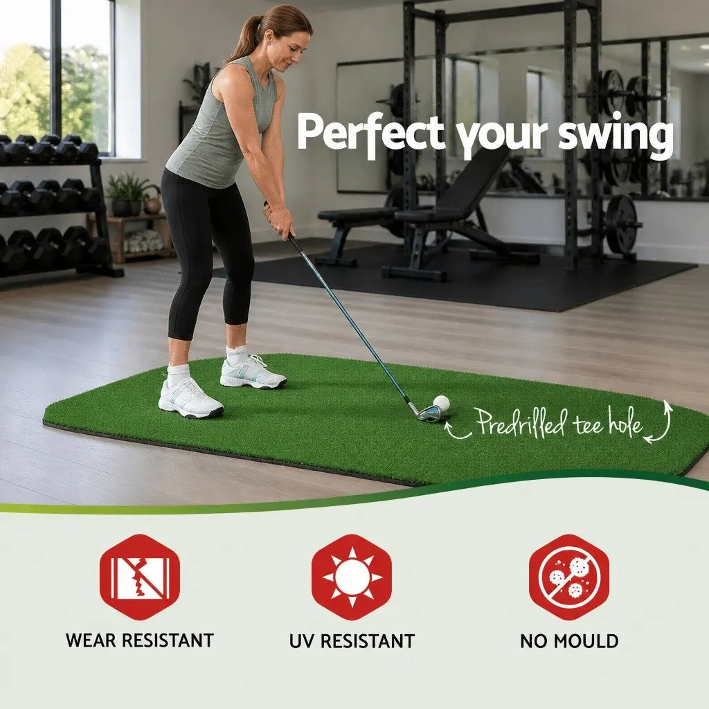 Golf Practice Net Training Mat Set Portable Indoor Outdoor with Bullseye Target Non-Slip Base and Carry Bag