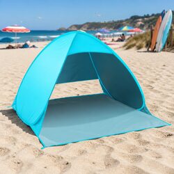 Pop Up Beach Tent 3 Person Camping Hiking Sun Shade Shelter Blue Outdoor