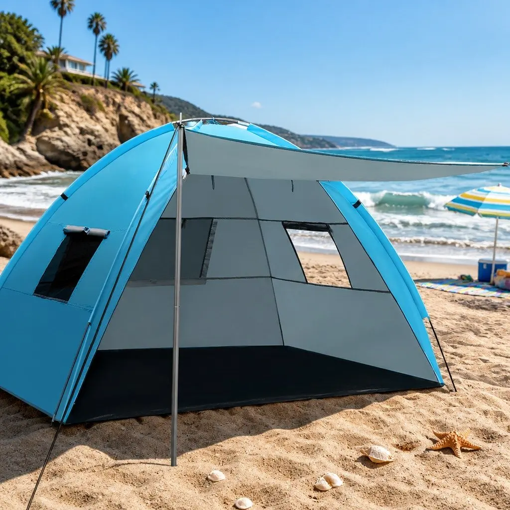 4 Person Camping Tent Weather Resistant Portable Beach Hiking Shelter