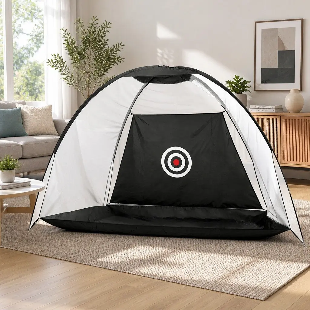 Golf Practice Net Portable Training Aid Large Bull's Eye Target Indoor Outdoor