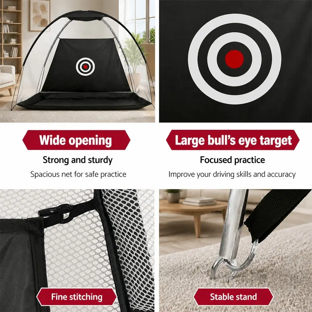 Golf Practice Net Portable Training Aid Large Bull's Eye Target Indoor Outdoor