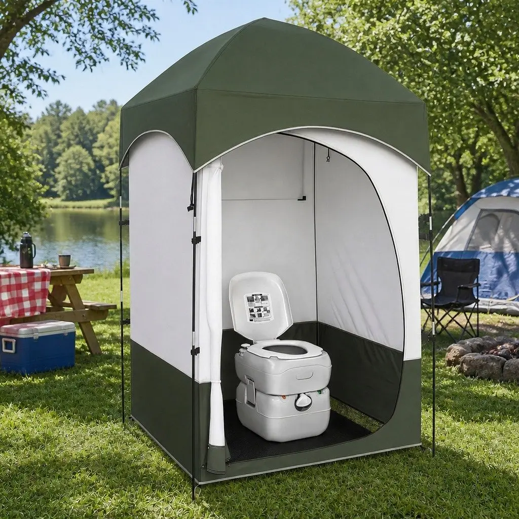Portable Camping Toilet Shower Tent Changing Room Outdoor Privacy Ensuite Set
