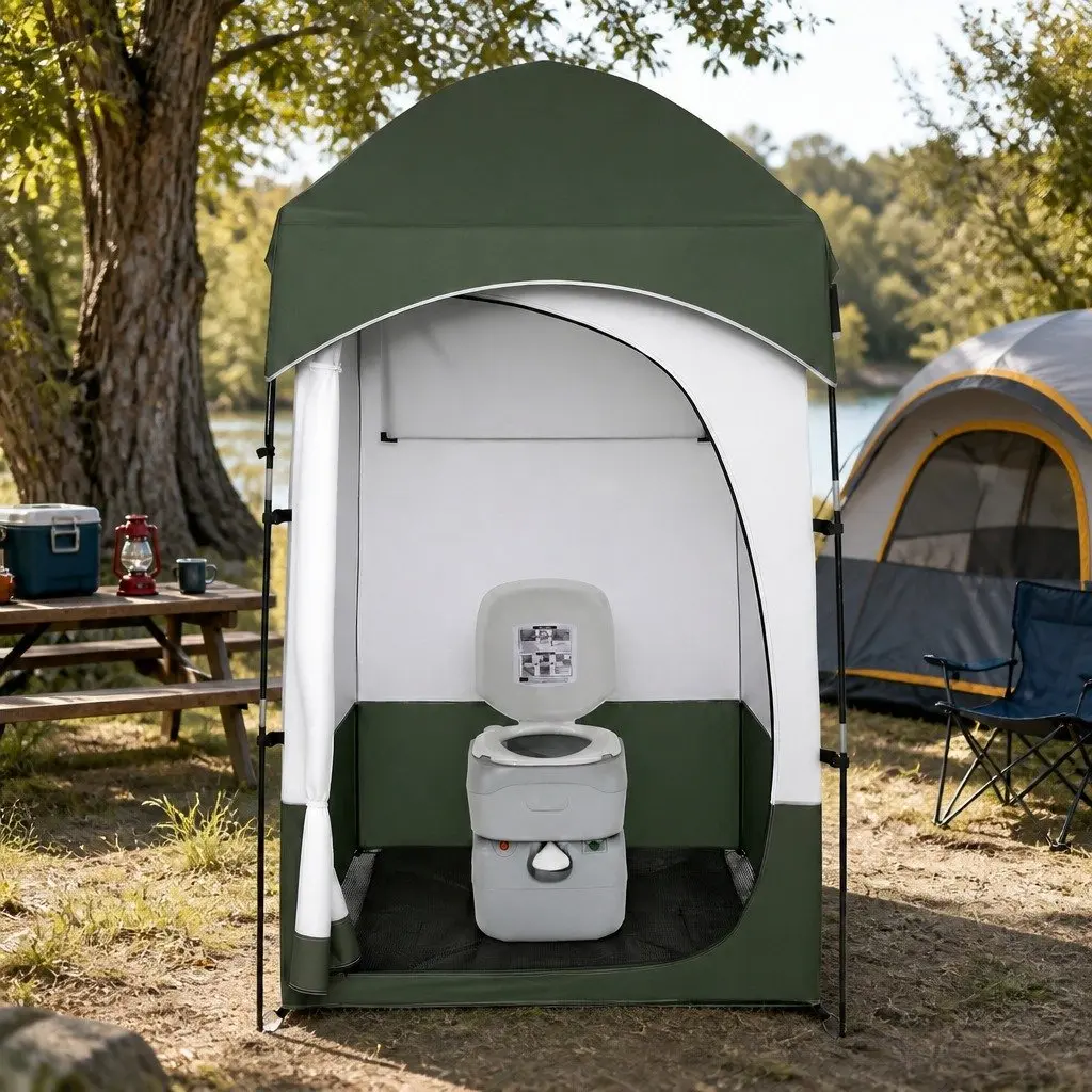 Portable Camping Toilet Shower Tent Changing Room Outdoor Privacy Ensuite Set