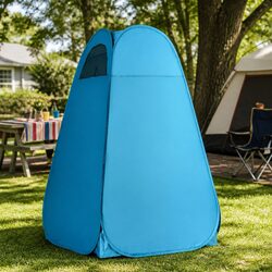 Portable Blue Shower Tent for Camping and Beach Trips