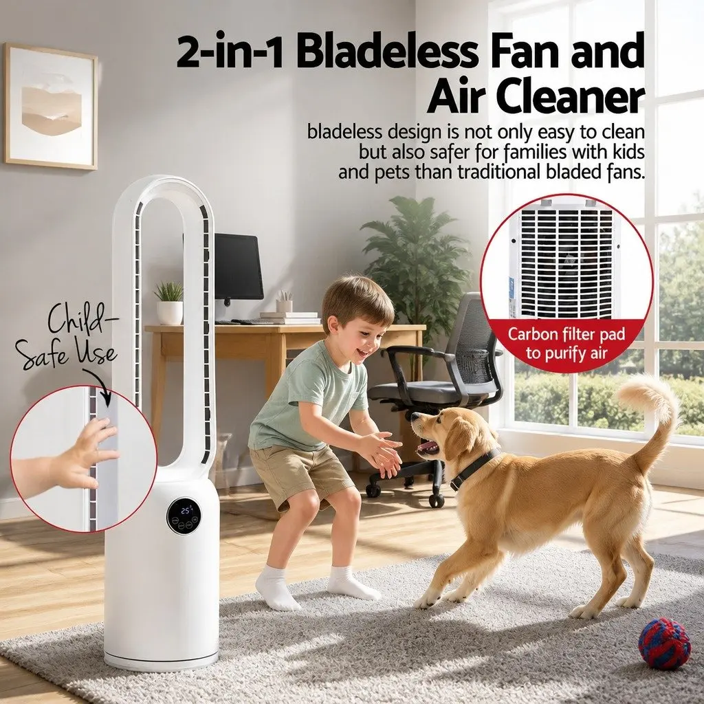 Bladeless Fan 88cm Air Purification 24 Speed Remote Control