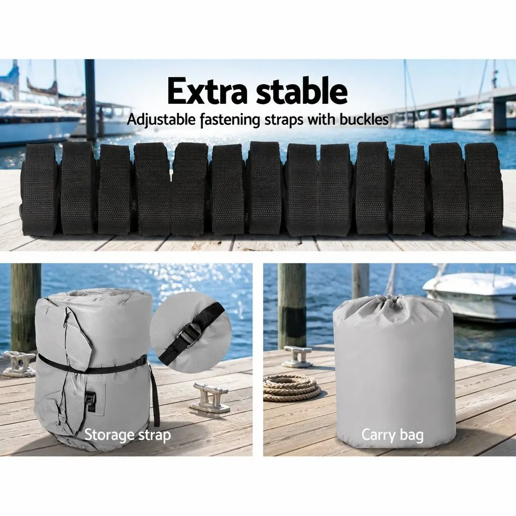 Boat Cover 23-25ft Heavy Duty 600D Polyester Waterproof UV and Mildew Resistant with Side Zipper and Adjustable Fastening Straps