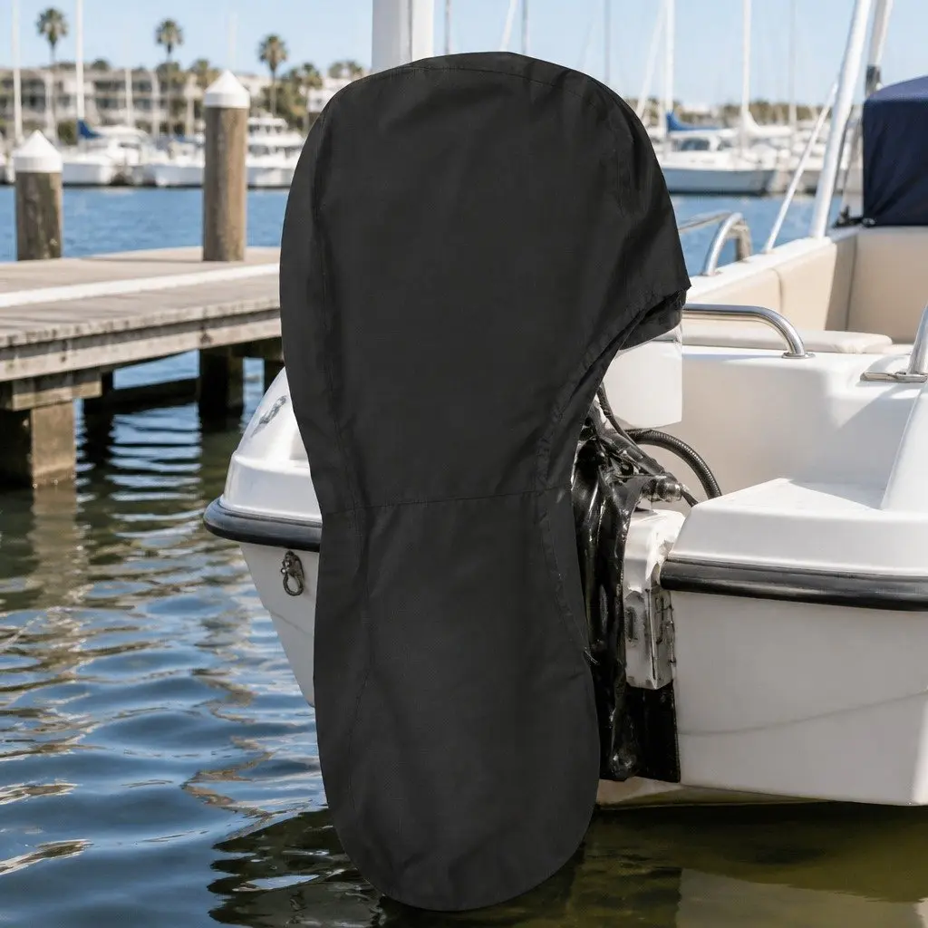 Outboard Motor Cover 100HP 150HP Full Protection Water Resistant UV Resistant Black