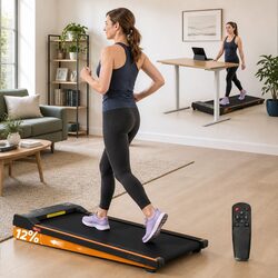 3 in 1 Walking Pad Treadmill 12% Incline Under Desk Home Gym Machine 38cm Belt