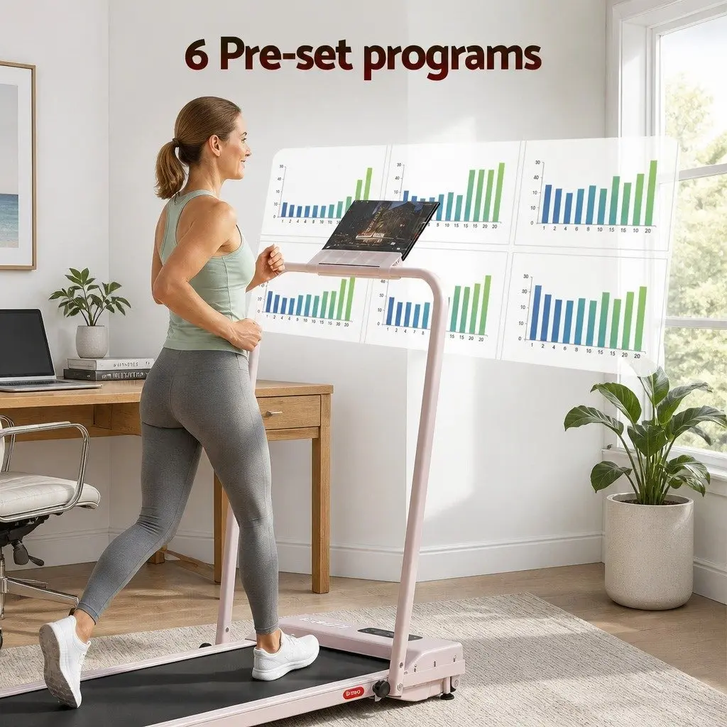 Walking Pad Treadmill 3-in-1 Foldable Under Desk Home Gym 12% Incline 38cm Belt