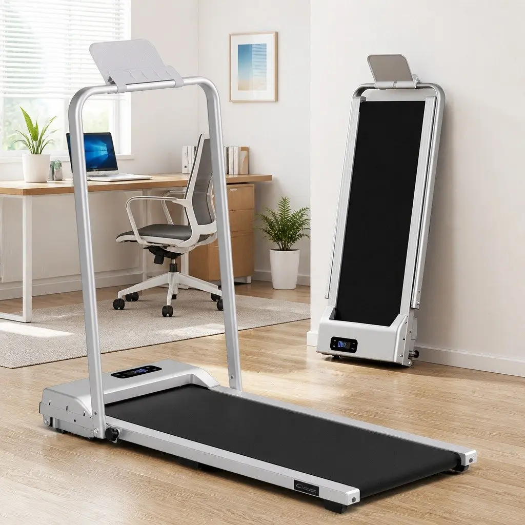 Walking Pad Treadmill 38cm Belt 12% Incline Foldable Under Desk Home Gym