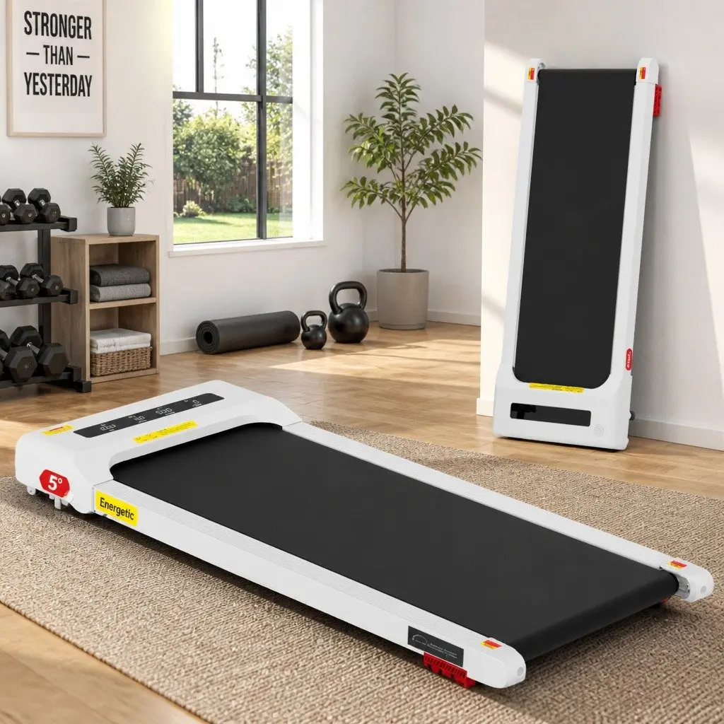 Electric Walking Pad Treadmill Incline Under Desk Home Gym Office 380mm White