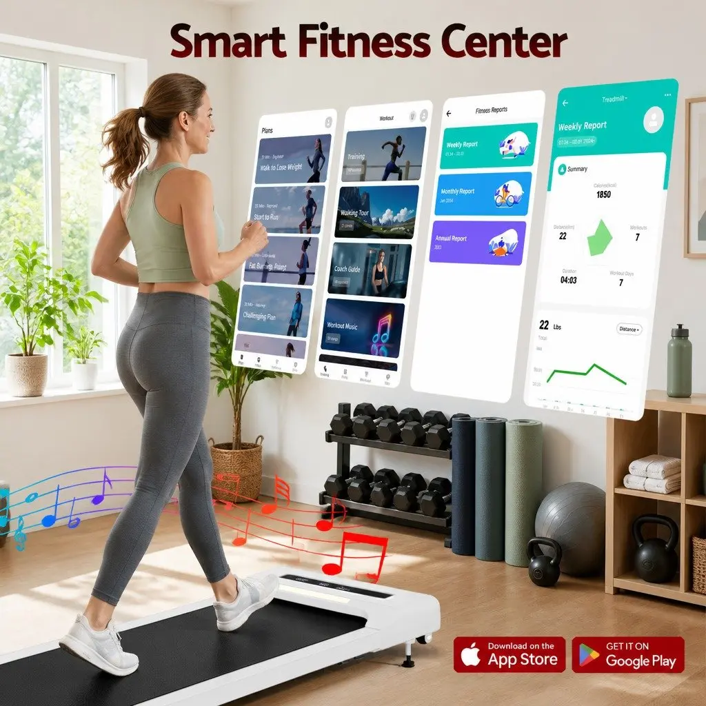 Electric Walking Pad Treadmill Incline Under Desk Home Gym Office 380mm White