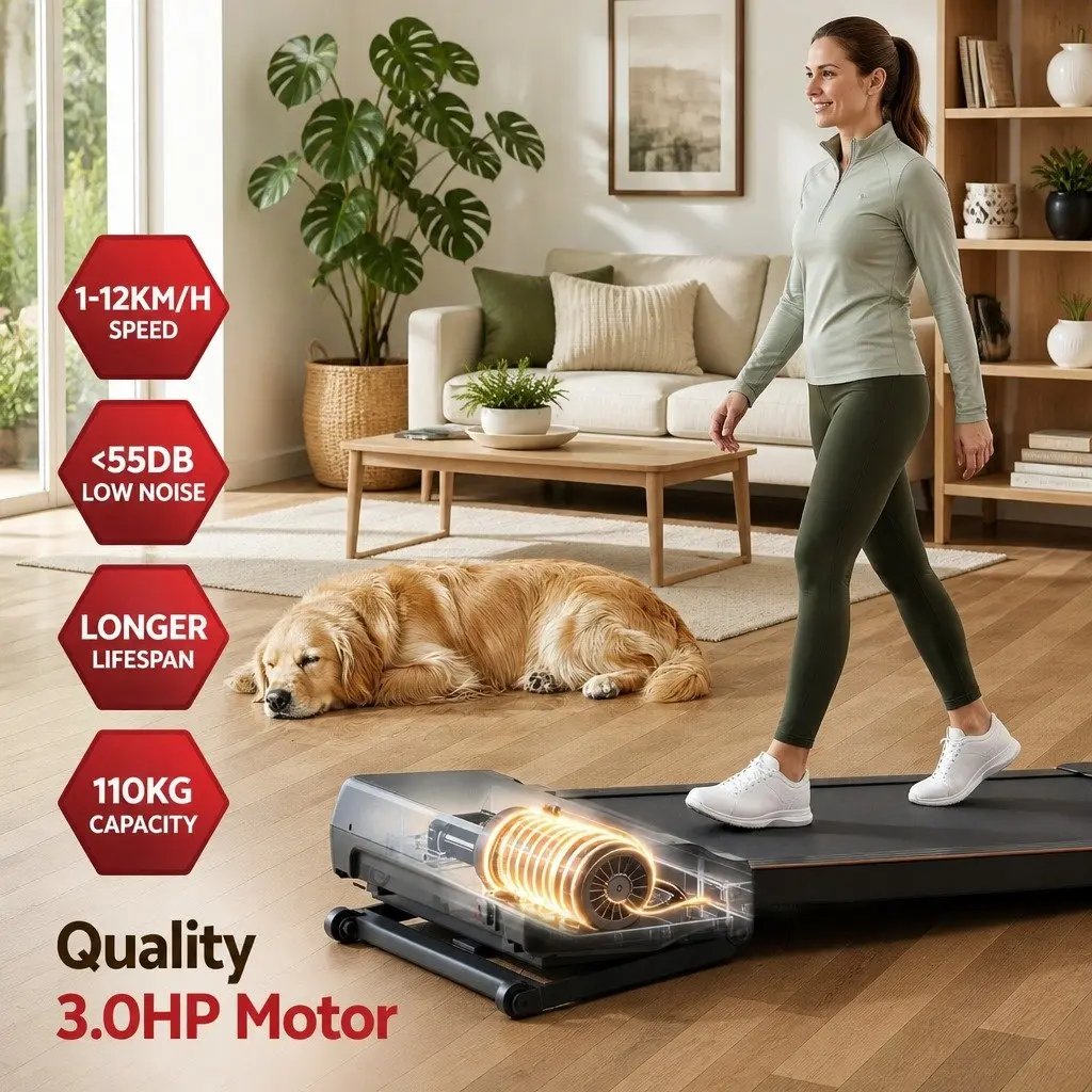 Walking Pad Treadmill Under Desk 3 in 1 Auto Incline 20% Home Gym Fitness