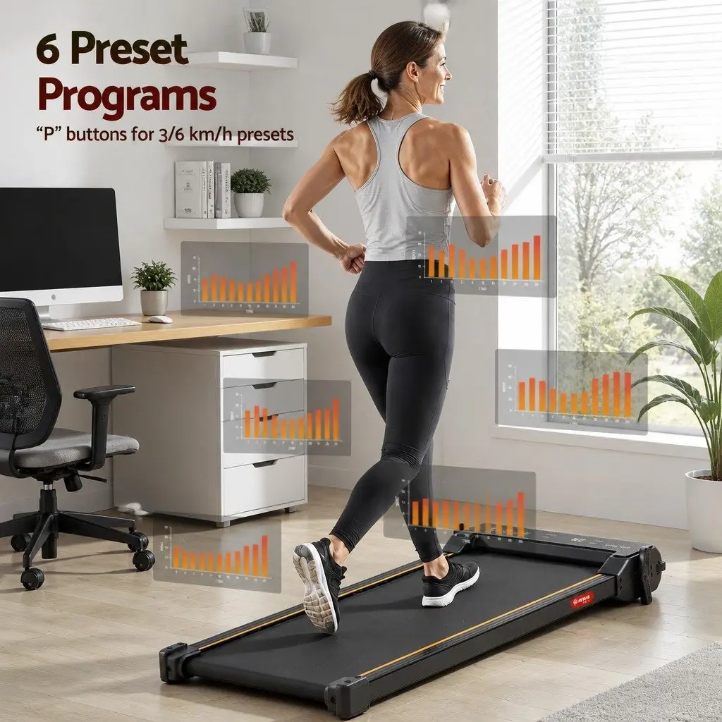 Dual-Sided Walking Pad Treadmill 2 in 1 Under Desk with Foot Massage Home Gym
