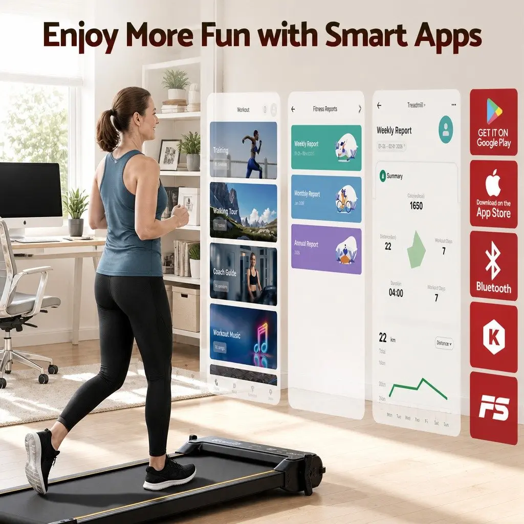 Dual-Sided Walking Pad Treadmill 2 in 1 Under Desk with Foot Massage Home Gym