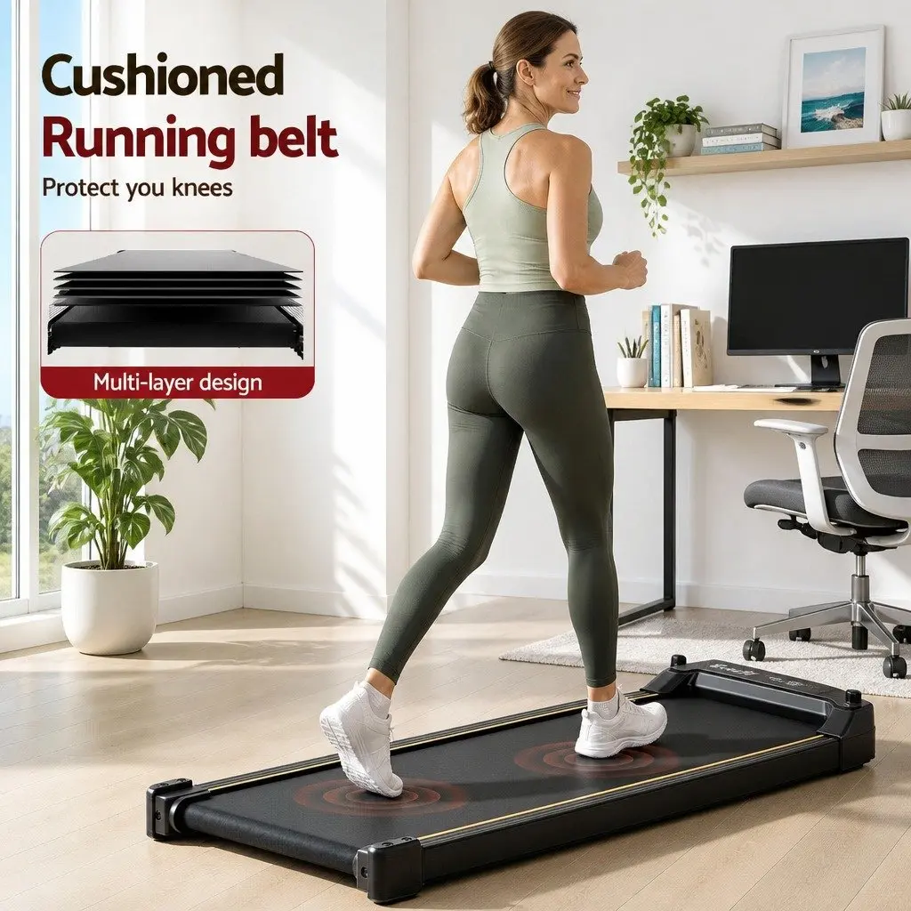 Dual-Sided Walking Pad Treadmill 2 in 1 Under Desk with Foot Massage Home Gym