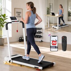 Electric Walking Pad Treadmill Foldable Home Gym 3 Incline Level White