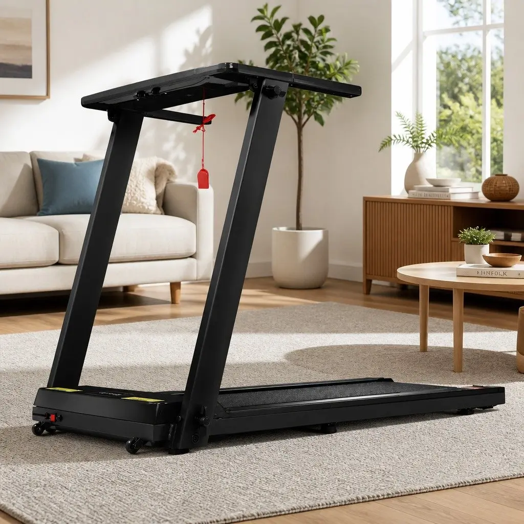 Electric Treadmill Foldable Compact Home Fitness Machine 12 Programs Speed Range 1-12km/h