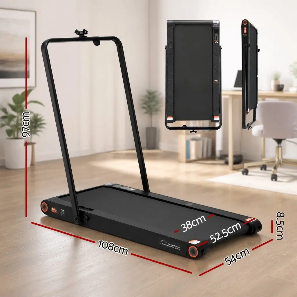Walking Pad Treadmill 4-in-1 Foldable Compact Under Desk Cardio Fitness Machine Black
