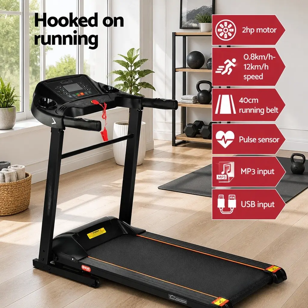 Electric Treadmill Foldable Home Gym 12 Programs 12 Speed Levels