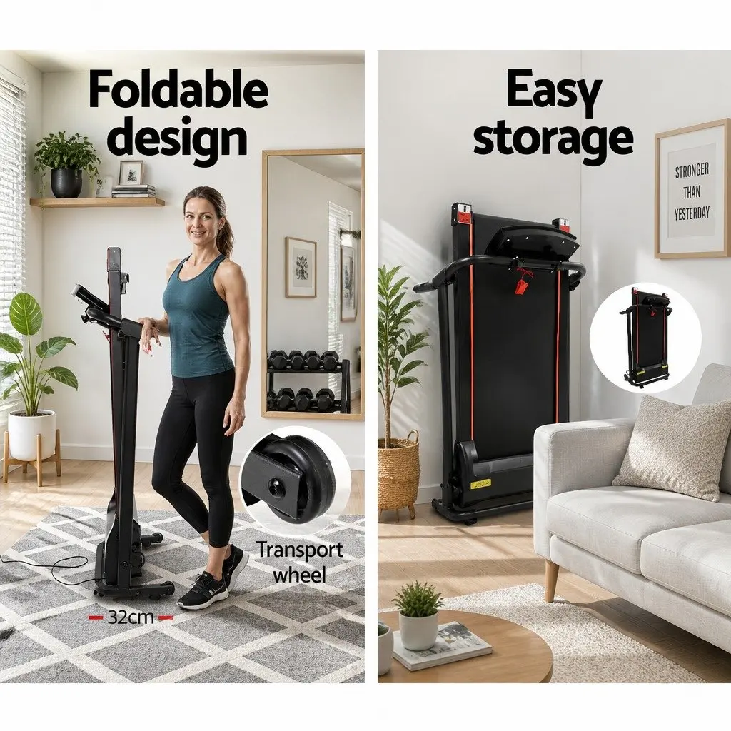 Electric Treadmill Foldable Compact Home Gym with 12 Pre-set Programs and Adjustable Speed Levels