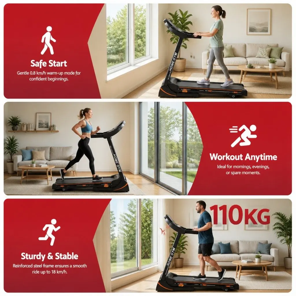 Electric Treadmill Home Gym Fitness Exercise Machine 18 Speed 12 Programs