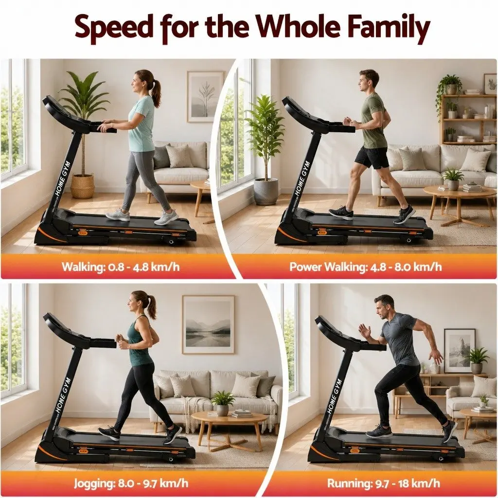 Electric Treadmill Home Gym Fitness Exercise Machine 18 Speed 12 Programs