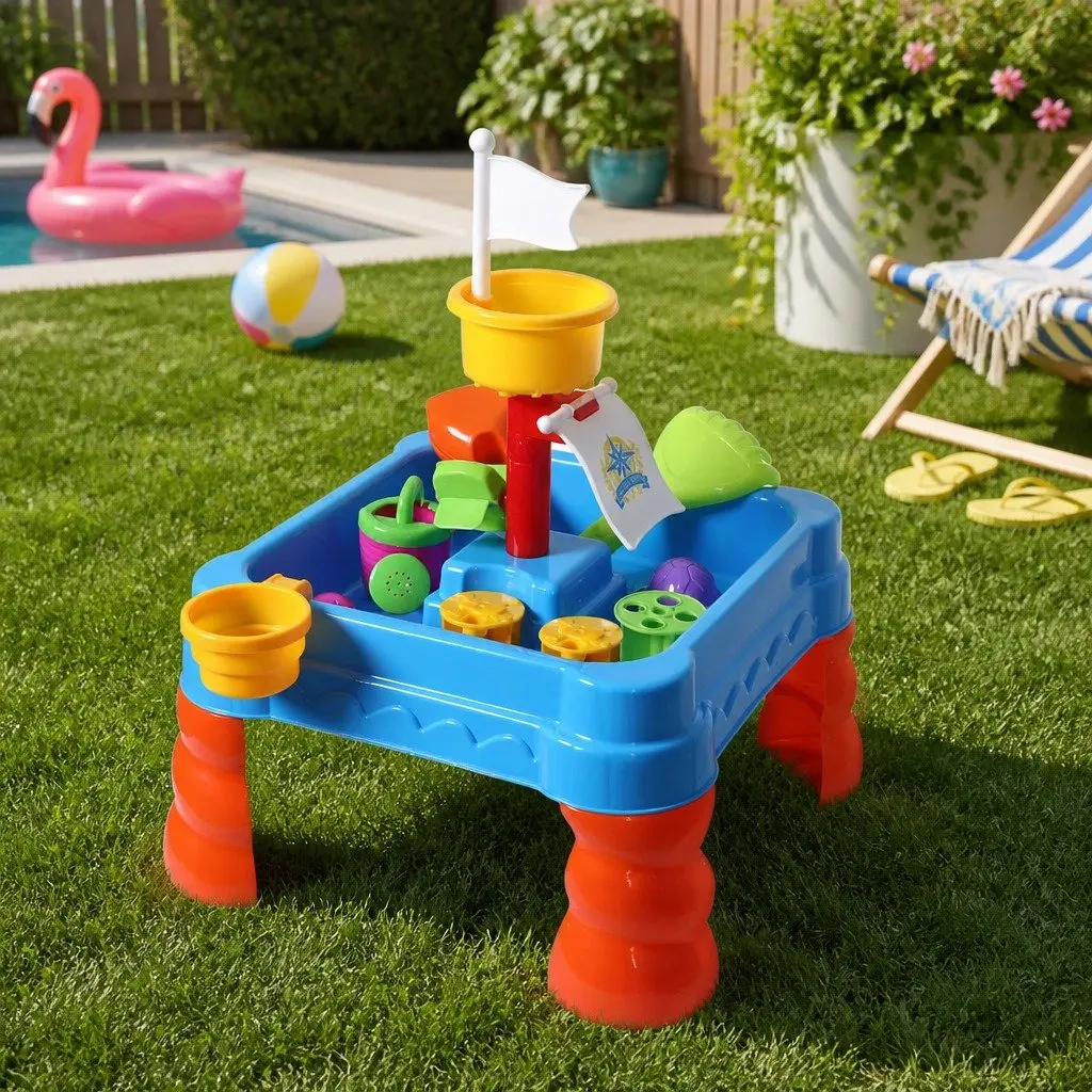 Kids Sand Water Play Table 2-In-1 Activity Toy Set Multi-Colour Lightweight Portable Suitable for Indoor Outdoor Use
