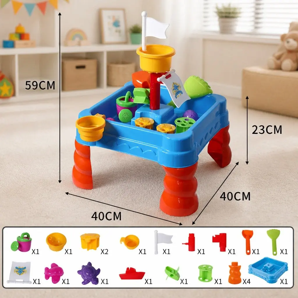 Kids Sand Water Play Table 2-In-1 Activity Toy Set Multi-Colour Lightweight Portable Suitable for Indoor Outdoor Use
