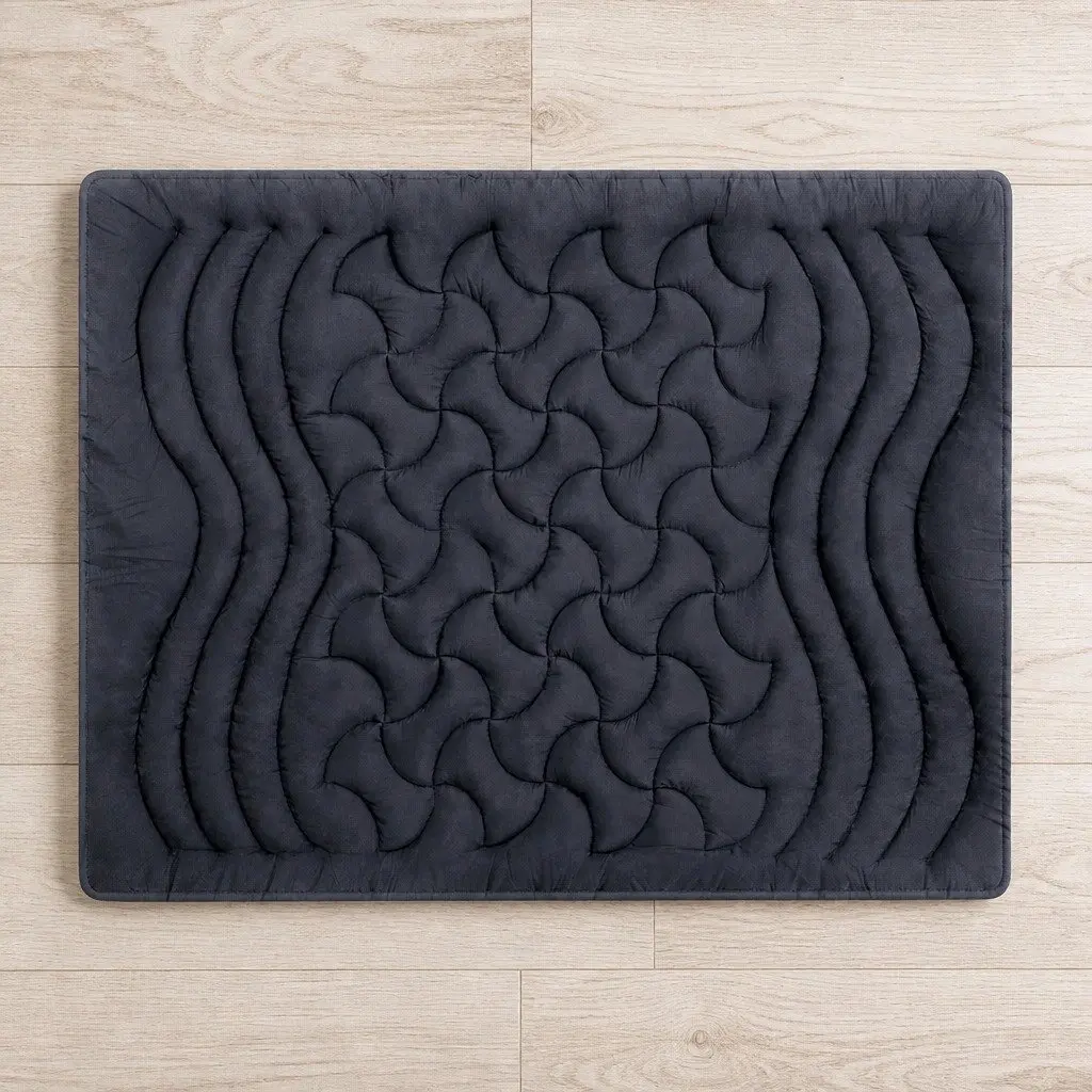 Queen Mattress Topper 1000GSM 3-Zone Comfort Charcoal Deep Pocket 45cm