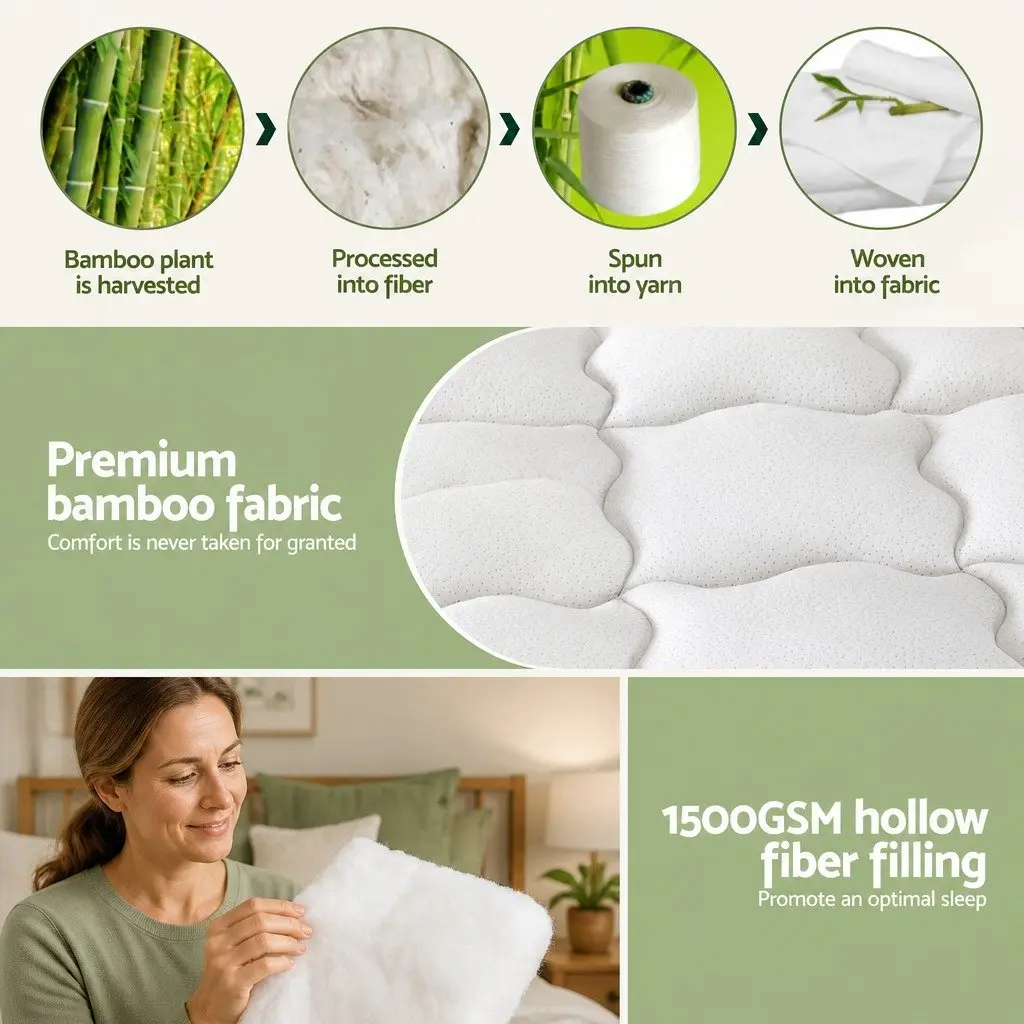 Mattress Topper 11cm Thick Bamboo Pad King Single Bed Cover Deep Pocket
