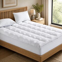 Double Mattress Topper 5cm Bamboo Charcoal Microfibre Pillowtop Pad 45cm Deep