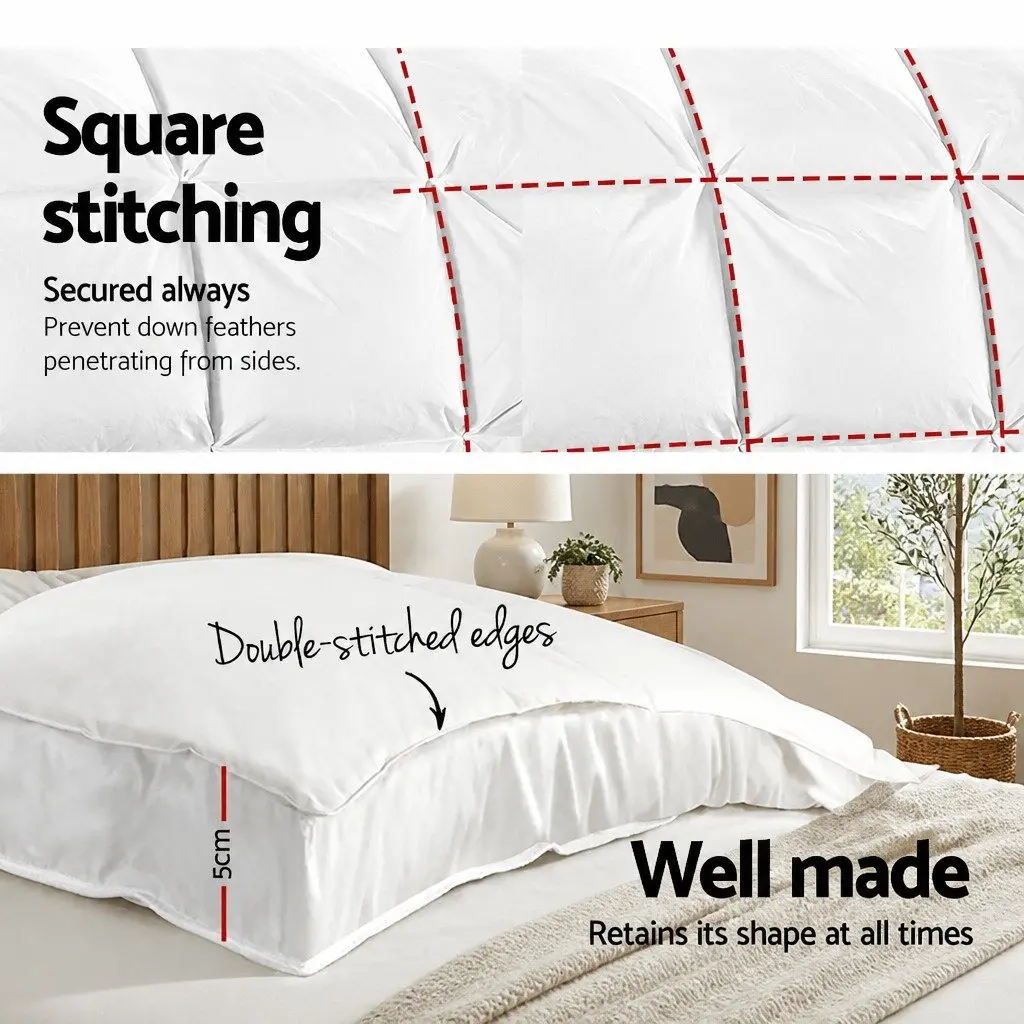 Queen Mattress Topper 5cm Thick Pillowtop Washable Microfibre Underlay