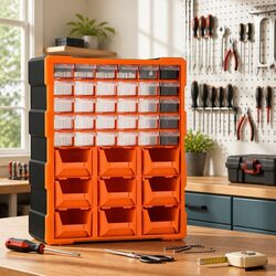 39-Drawer Tool Organizer Hardware Storage Cabinet Multi-Compartment Workbench