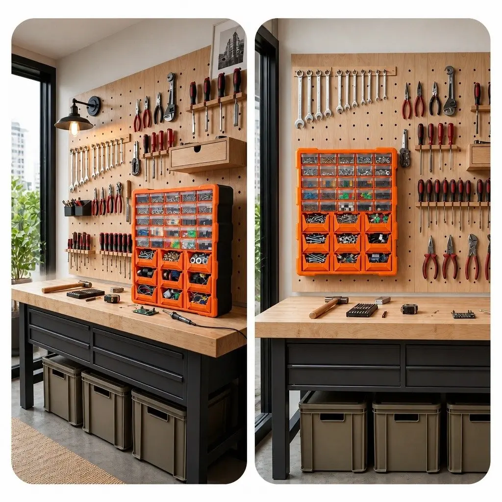 Tool Organizer Cabinet 39 Drawer Multi-Compartment Hardware Storage Black Frame