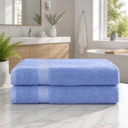 Elevate Your Bathroom with Blue Extra Large Bath Sheets – 2 Pack