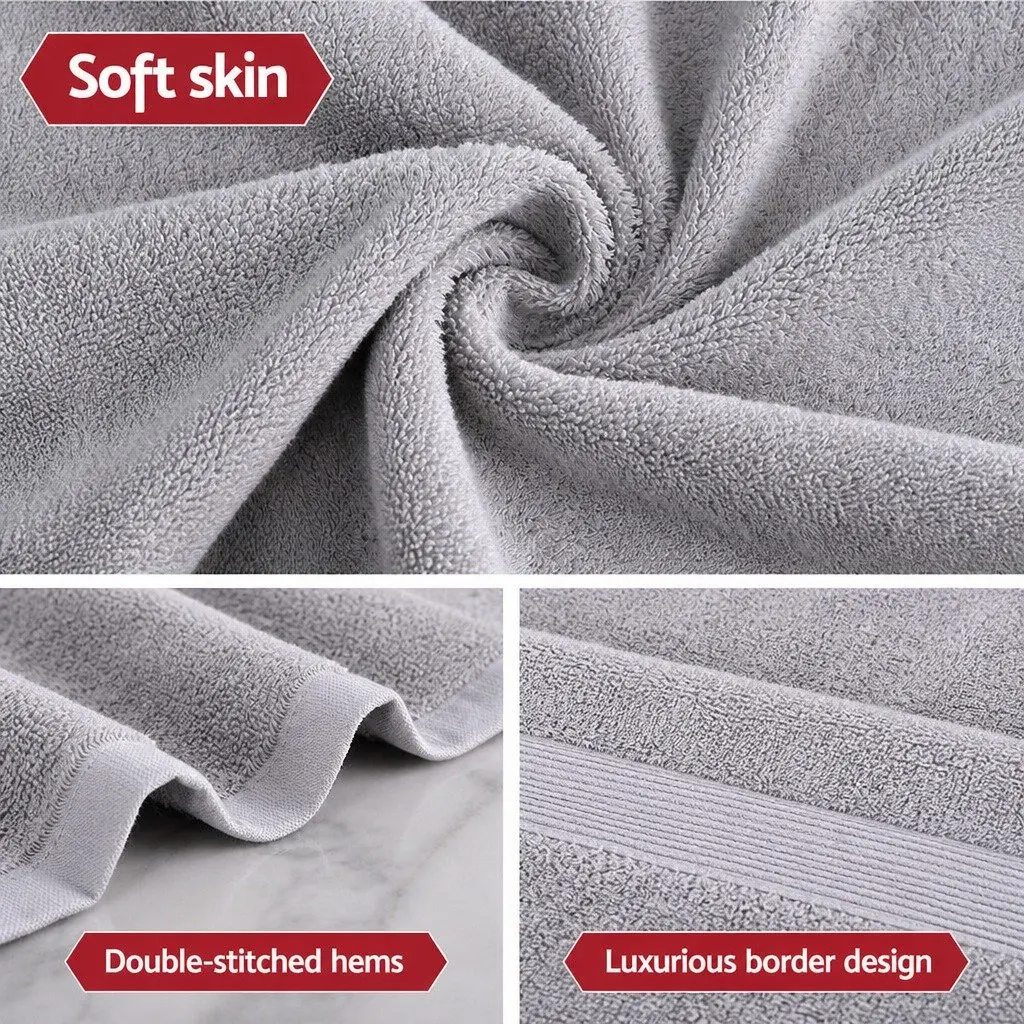 Extra Large Bath Sheets 180cm x 90cm Cotton Towels Grey 2 Pack
