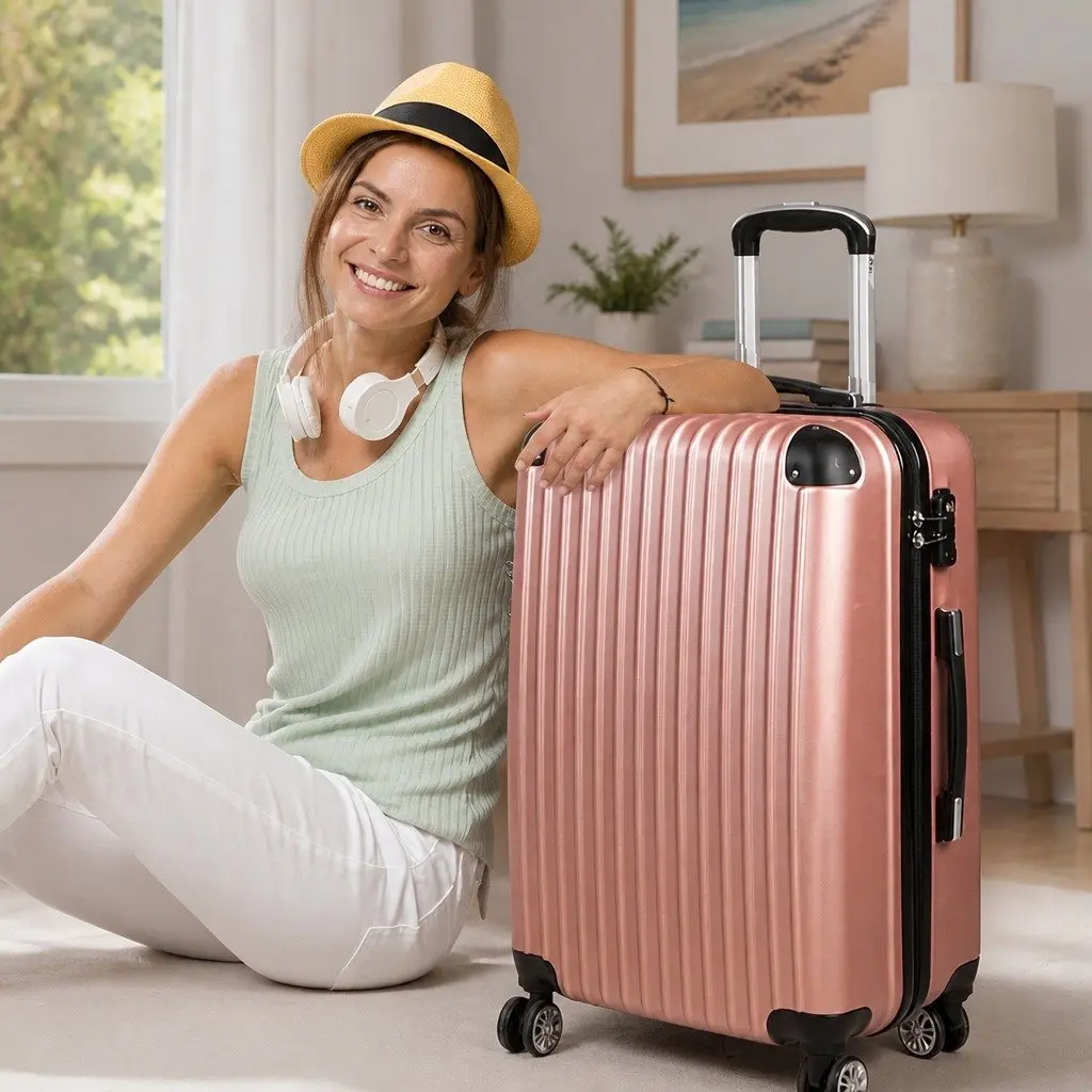 24 Inch Luggage Suitcase Hard Shell with 360 Degree Rotating Wheels and Retractable Aluminium Handle