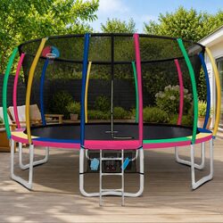 Enhance Your Yard with a 16FT Kids Trampoline and Basketball Set