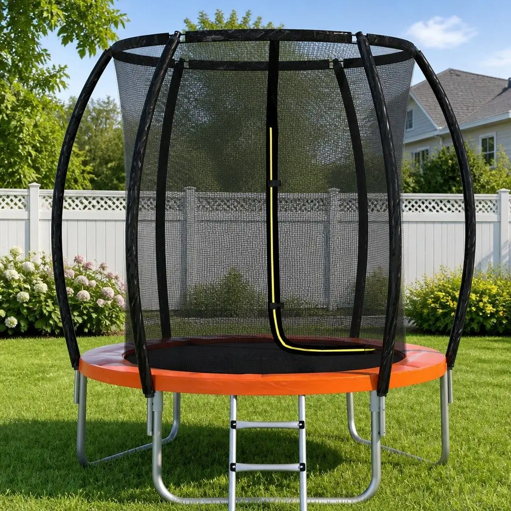 Kids Trampoline 6FT with Enclosure Net and Ladder for Safe Jumping Activities