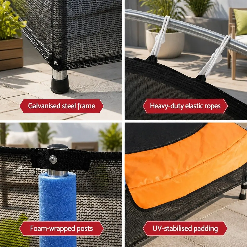 Kids Trampoline 4.5FT with Safety Net Enclosure Rebounder Bouncer Red
