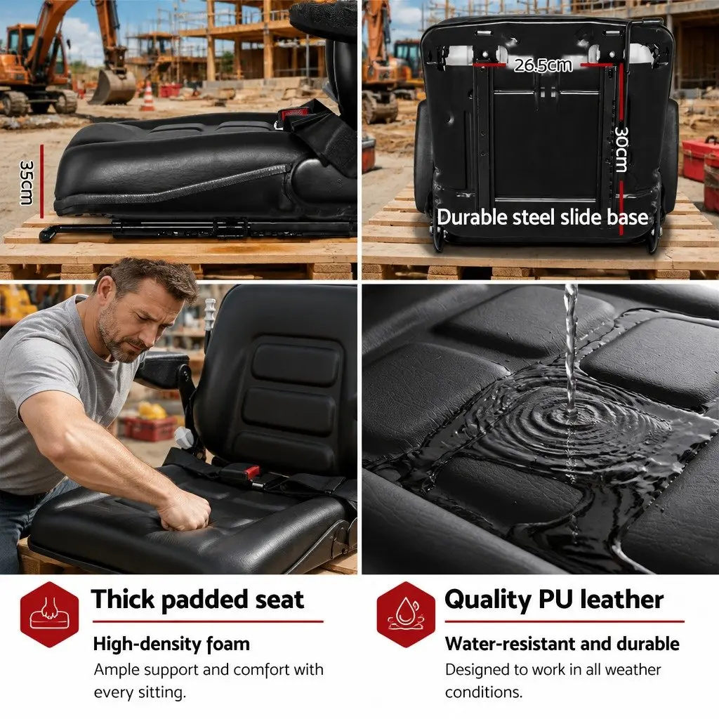 Universal Suspension Tractor Seat Heavy Machinery Adjustable Armrests
